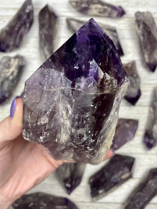 Amethyst Semi-Polished Root | Brazil from Curious Muse Crystals Tagged with amethyst, crystal point, dark purple amethyst, hide-notify-btn, purple, purple crystal, purple Quartz, raw