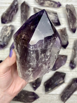 Amethyst Semi-Polished Root | Brazil from Curious Muse Crystals Tagged with amethyst, crystal point, dark purple amethyst, hide-notify-btn, purple, purple crystal, purple Quartz, raw