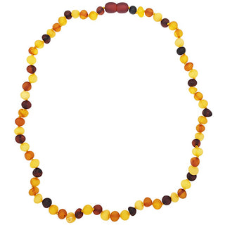Amber Beaded Choker | 20 inch Twist Closure from Curious Muse Crystals Tagged with amber, beaded necklace, brown, Crystal healing, crystal necklace, fine mineral, fossil, fossilized amber, genuine crystal, mineral specimen, necklace, real amber