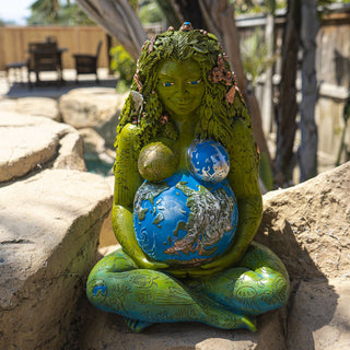 Mother Gaia Statue 14 inch from Curious Muse Crystals Tagged with gaia, millennial gaia, mother earth, sacred space, statue, wall decor