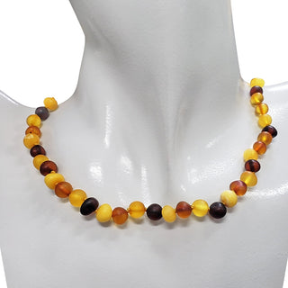Amber Beaded Choker | 20 inch Twist Closure from Curious Muse Crystals Tagged with amber, beaded necklace, brown, Crystal healing, crystal necklace, fine mineral, fossil, fossilized amber, genuine crystal, mineral specimen, necklace, real amber