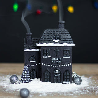 Haunted Holiday House Gothic Christmas Incense Cone Burner from Something Different Tagged with cone holder, cone incense, incense burner