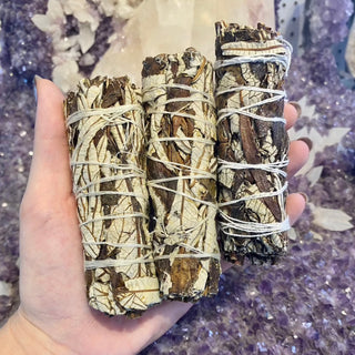 Yerba Santa Bundle | Protection & Boundaries from Curious Muse Crystals Tagged with boundaries, burnables, herb bundle, Natural incense, protection, Smoke cleansing, smudge, yerba santa