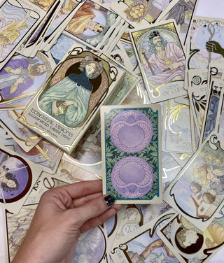 Ethereal Visions Tarot Deck - Alternative Divination - Gilded Tarot Major Arcana Minor Arcana from U.S. Games Systems, Inc Tagged with alternative tarot, art nouveau, divination tool, ethereal visions, gilded tarot, gold foil, illuminated tarot, major arcana, minor arcana, pastel tarot, tarot, tarot deck, throat chakra, with guidebook