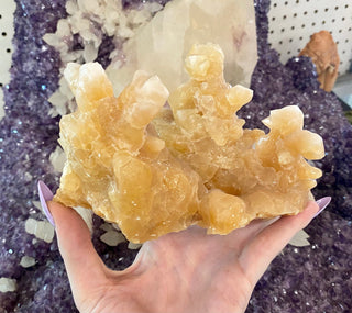 Calcite Stalactite Raw Mineral Structure from Curious Muse Crystals Tagged with china, crystal energy, hide-notify-btn, orange, raw, reiki healing, stalactite, yellow