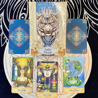 Seeker Oracle Deck  - Alternative Divination - Animal Oracle from Blue Angel Inc Tagged with alternative tarot, animal oracle, deck, divination tool, higher wisdom, intuitive divination, messenger oracle, modern witch, oracle, seeker oracle, spiritual awakening, tarot deck, throat chakra, with guidebook