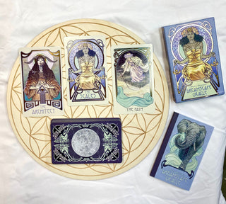 Dreamscape Oracle - Alternative Divination - Gilded Oracle Major Arcana Minor Arcana from U.S. Games Systems, Inc Tagged with alternative tarot, divination tool, dreamscape oracle, ethereal visions, gilded oracle, major arcana, Matt Hughes, modern oracle, oracle, Oracle deck, soft pastel tarot, tarot deck, throat chakra, with guidebook