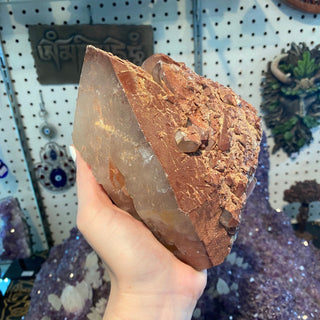 Red Quartz - Hematite included Quartz with Trigonic Record Keepers from Curious Muse Crystals Tagged with clear, clear quartz, crystal energy, hematite, hide-notify-btn, inclusion quartz, quartz, red, reiki healing