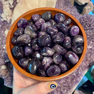 Amethyst Tumbled Stone from Curious Muse Crystals Tagged with amethyst, amethyst tumbled, Brazilian amethyst, chevron amethyst, Crystal healing, dark purple amethyst, emotional balance, genuine crystal, high vibrational, inspiration wisdom, purple, purple Quartz, reiki work, third eye, tumbled stone