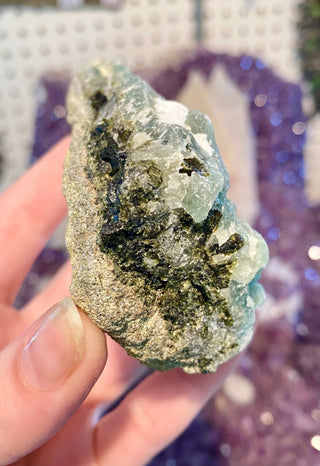 Prehnite with Epidote Raw Cluster from Curious Muse Crystals Tagged with botyroidal prehnite, epidote, green, green sparkly stone, hide-notify-btn, high vibration, manifestation spell, meditation tool, mineral collection, prehnite, prehnite from mali, prosperity stone, rare mineral, raw crystal, raw mineral, raw prehnite, reiki healing