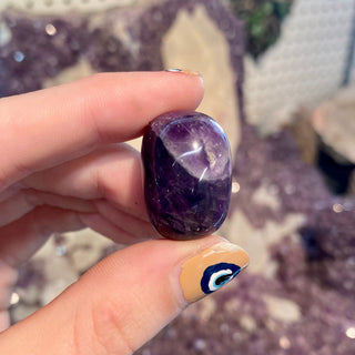 Amethyst Tumbled Stone from Curious Muse Crystals Tagged with amethyst, amethyst tumbled, Brazilian amethyst, chevron amethyst, Crystal healing, dark purple amethyst, emotional balance, genuine crystal, high vibrational, inspiration wisdom, purple, purple Quartz, reiki work, third eye, tumbled stone