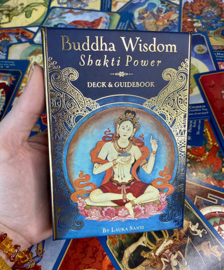 Buddha Wisdom, Shakti Power Oracle Deck | Gilded Hindu Buddhism Tarot from U.S. Games Systems, Inc Tagged with alternative oracle, buddha tarot, Buddhism oracle, divination tool, gilded tarot, gold foil, Hindu tarot oracle, illuminated tarot, oracle, personal development, Shakti oracle, with guidebook