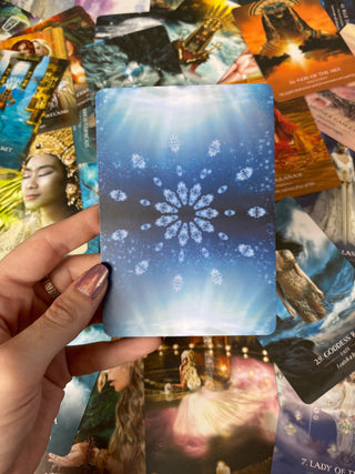 Water Temple Oracle Deck - Alternative Divination from Blue Angel Inc Tagged with alternative tarot, anuket oracle, aphrodite, deck, divination tool, mother ganges, oracle, Oracle deck, sacred knowledge, throat chakra, water element magic, water energy, water goddess, water temple oracle, with guidebook