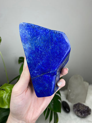 Lapis Lazuli Slab | Sparkly Pyrite Flakes from Curious Muse Crystals Tagged with blue, Crown crystal, freeform, gold, hide-notify-btn, high grade lapis, Intuition guidance, lapis, Lapis lazuli, pyrite flakes, slab, slice, Third eye stone, ultramarine