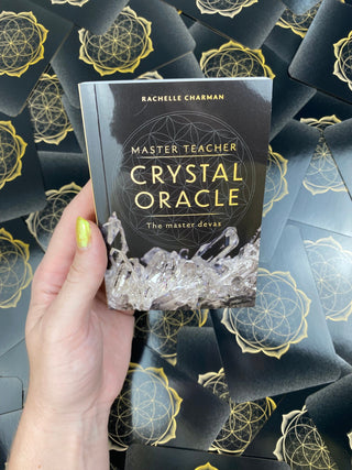 Crystal Oracle from Curious Muse Crystals Tagged with alternative tarot, art nouveau, divination tool, ethereal visions, gilded tarot, gold foil, illuminated tarot, major arcana, minor arcana, pastel tarot, tarot deck, throat chakra, with guidebook