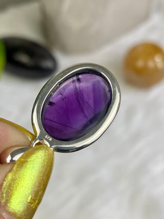 Amethyst in Sterling Silver Pendant from Curious Muse Crystals Tagged with amethyst, crystal energy, Crystal Jewelry, extra dark amethyst, hide-notify-btn, purple, reiki healing, silver crystal jewel, sterling silver, witchy jewelry