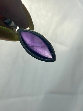 Amethyst in Sterling Silver Pendant from Curious Muse Crystals Tagged with amethyst, crystal energy, Crystal Jewelry, extra dark amethyst, hide-notify-btn, purple, reiki healing, silver crystal jewel, sterling silver, witchy jewelry