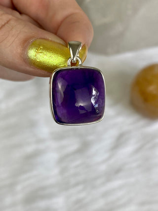 Amethyst in Sterling Silver Pendant from Curious Muse Crystals Tagged with amethyst, crystal energy, Crystal Jewelry, extra dark amethyst, hide-notify-btn, purple, reiki healing, silver crystal jewel, sterling silver, witchy jewelry