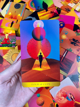 Radiant Wilds Tarot Deck - Desert Dreamscapes - Surrealism Art Divination from Curious Muse Crystals Tagged with alternative tarot, darker art style, desert dream oracle, divination tool, feminine tarot, liminal space tarot, major arcana, minor arcana, surrealism tarot, tarot deck, throat chakra, with guidebook