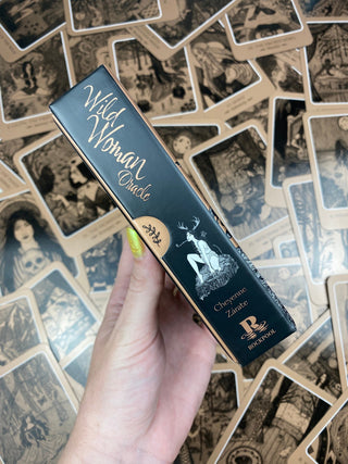 Wild Woman Oracle: Witchy Feminine Dark Cards with Guidebook from Curious Muse Crystals Tagged with alternative tarot, art nouveau, divination tool, ethereal visions, gilded tarot, gold foil, illuminated tarot, major arcana, minor arcana, pastel tarot, tarot deck, throat chakra, with guidebook
