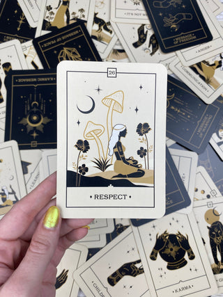 Voice of the Souls Oracle: from Curious Muse Crystals Tagged with alternative tarot, art nouveau, divination tool, ethereal visions, gilded tarot, gold foil, illuminated tarot, major arcana, minor arcana, pastel tarot, tarot deck, throat chakra, with guidebook