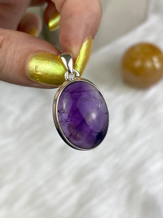 Amethyst in Sterling Silver Pendant from Curious Muse Crystals Tagged with amethyst, crystal energy, Crystal Jewelry, extra dark amethyst, hide-notify-btn, purple, reiki healing, silver crystal jewel, sterling silver, witchy jewelry