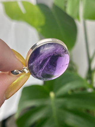 Amethyst in Sterling Silver Pendant from Curious Muse Crystals Tagged with amethyst, crystal energy, Crystal Jewelry, extra dark amethyst, hide-notify-btn, purple, reiki healing, silver crystal jewel, sterling silver, witchy jewelry