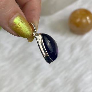 Amethyst in Sterling Silver Pendant from Curious Muse Crystals Tagged with amethyst, crystal energy, Crystal Jewelry, extra dark amethyst, hide-notify-btn, purple, reiki healing, silver crystal jewel, sterling silver, witchy jewelry