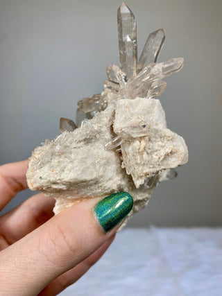 Pink Samadhi Quartz Cluster - High Altitude Himalayan Crystal from Curious Muse Crystals Tagged with clear, hide-notify-btn, high altitude quartz, High vibration stone, Himalayan Quartz, pink, Pink Himalayan, pink quartz cluster, quartz, Samadhi Quartz