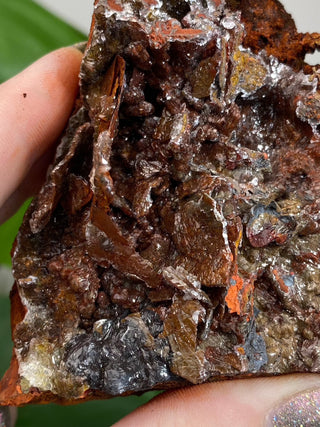 Calcite over Goethite and Limonite | Santa Eulalia, Mexico | G3 from Curious Muse Crystals Tagged with black, brown, calcite, crystal energy, goethite, hide-notify-btn, limonite, mexico, red, reiki healing, santa eulalia, yellow