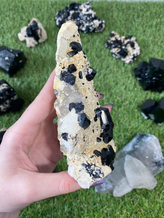 Erongo Black Tourmaline Raw Cluster | High Grade from Curious Muse Crystals Tagged with black, Erongo, fine mineral, hide-notify-btn, Namibia, raw, tourmaline, uv reactive