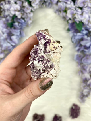 Fluorite with Quartz Epimorphs from Tombstone Arizona from Curious Muse Crystals Tagged with Arizona, botyroidal, clear brazil quartz, Crystal healing, fluorite, genuine crystal, hide-notify-btn, natural mineral, purple, raw mineral, reiki crystal, USA, white
