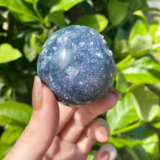 Grape Agate Sphere - Botryoidal Purple Chalcedony from Curious Muse Crystals Tagged with botyroidal, chalcedony, Crystal healing, genuine crystal, grape agate, hide-notify-btn, natural mineral, purple, raw mineral, reiki crystal, sphere