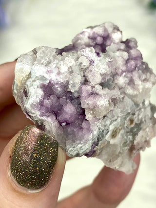 Fluorite with Quartz Epimorphs from Tombstone Arizona from Curious Muse Crystals Tagged with Arizona, botyroidal, clear brazil quartz, Crystal healing, fluorite, genuine crystal, hide-notify-btn, natural mineral, purple, raw mineral, reiki crystal, USA, white