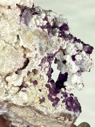 Fluorite with Quartz Epimorphs from Tombstone Arizona from Curious Muse Crystals Tagged with Arizona, botyroidal, clear brazil quartz, Crystal healing, fluorite, genuine crystal, hide-notify-btn, natural mineral, purple, raw mineral, reiki crystal, USA, white