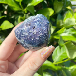 Grape Agate Sphere - Botryoidal Purple Chalcedony from Curious Muse Crystals Tagged with botyroidal, chalcedony, Crystal healing, genuine crystal, grape agate, hide-notify-btn, natural mineral, purple, raw mineral, reiki crystal, sphere