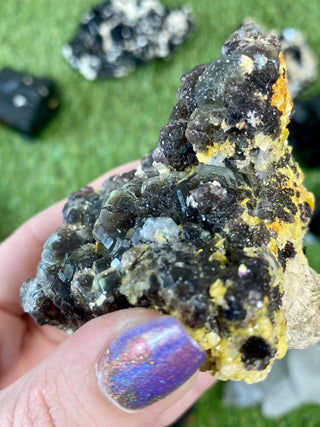 Erongo Fluorite with Tourmaline - High Grade from Curious Muse Crystals Tagged with black, erongo, fine mineral, fluorite, hide-notify-btn, namibia, purple, raw, tourmaline