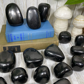 Shungite Polished Freeform from Curious Muse Crystals Tagged with black, crystal healing, detox crystal, emf shield, genuine shungite, protection crystal, purification stone, reiki work, russian shungite, shungite, wifi protection