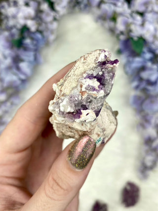 Fluorite with Quartz Epimorphs from Tombstone Arizona from Curious Muse Crystals Tagged with Arizona, botyroidal, clear brazil quartz, Crystal healing, fluorite, genuine crystal, hide-notify-btn, natural mineral, purple, raw mineral, reiki crystal, USA, white