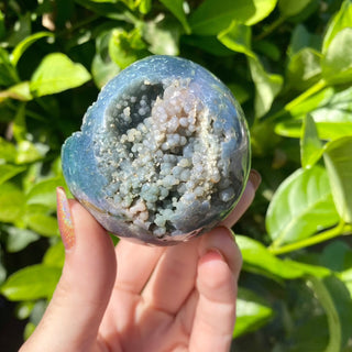Grape Agate Sphere - Botryoidal Purple Chalcedony from Curious Muse Crystals Tagged with botyroidal, chalcedony, Crystal healing, genuine crystal, grape agate, hide-notify-btn, natural mineral, purple, raw mineral, reiki crystal, sphere