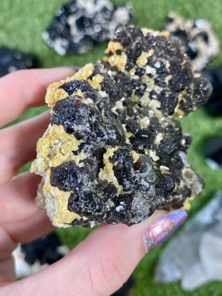 Erongo Fluorite with Tourmaline - High Grade from Curious Muse Crystals Tagged with black, erongo, fine mineral, fluorite, hide-notify-btn, namibia, purple, raw, tourmaline