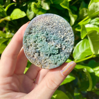 Grape Agate Sphere - Botryoidal Purple Chalcedony from Curious Muse Crystals Tagged with botyroidal, chalcedony, Crystal healing, genuine crystal, grape agate, hide-notify-btn, natural mineral, purple, raw mineral, reiki crystal, sphere