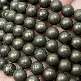 Pyrite 8mm Round Bead Crystal Bracelet from Curious Muse Crystals Tagged with 8mm beads, bracelet, crystal jewelry, gemstone bead, gemstone jewelry, gold, healing jewelry, pyrite