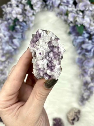 Fluorite with Quartz Epimorphs from Tombstone Arizona from Curious Muse Crystals Tagged with Arizona, botyroidal, clear brazil quartz, Crystal healing, fluorite, genuine crystal, hide-notify-btn, natural mineral, purple, raw mineral, reiki crystal, USA, white