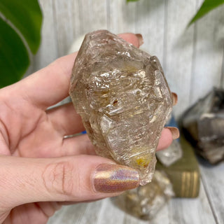 Double Terminated Fenster Quartz from Madagascar - Self-Discovery from Curious Muse Crystals Tagged with clear, crystal energy, Elestial Quartz, enhydro, fenster quartz, fluid inclusion, hide-notify-btn, inclusion quartz, limonite, mexico, quartz, reiki healing, yellow