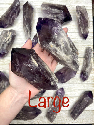 Amethyst Semi-Polished Root | Brazil from Curious Muse Crystals Tagged with amethyst, crystal point, dark purple amethyst, purple, purple crystal, purple Quartz, raw