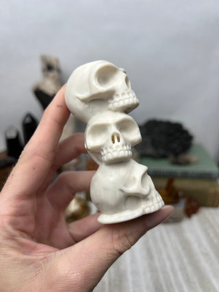 White Jade Crystal Skull Sculpture | Hand-Carved