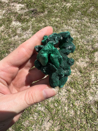 Velvet Malachite Cluster | Fibrous Green Copper Based Crystal