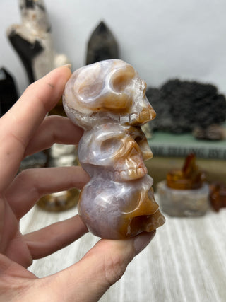 Chalcedony Crystal Skull Sculpture | Hand-Carved