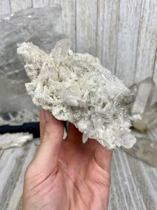 Danburite Raw Crystal Large Cluster with Calcite | Caracas, Mexico from Curious Muse Crystals Tagged with clear, crown chakra, Crystal healing, danburite, hide-notify-btn, pink, raw, raw crystal